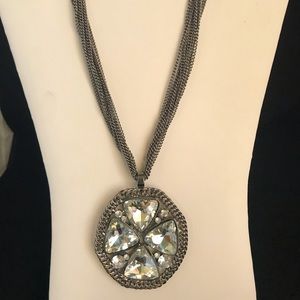 Erica Lyons Crystal, Gunmetal Necklace